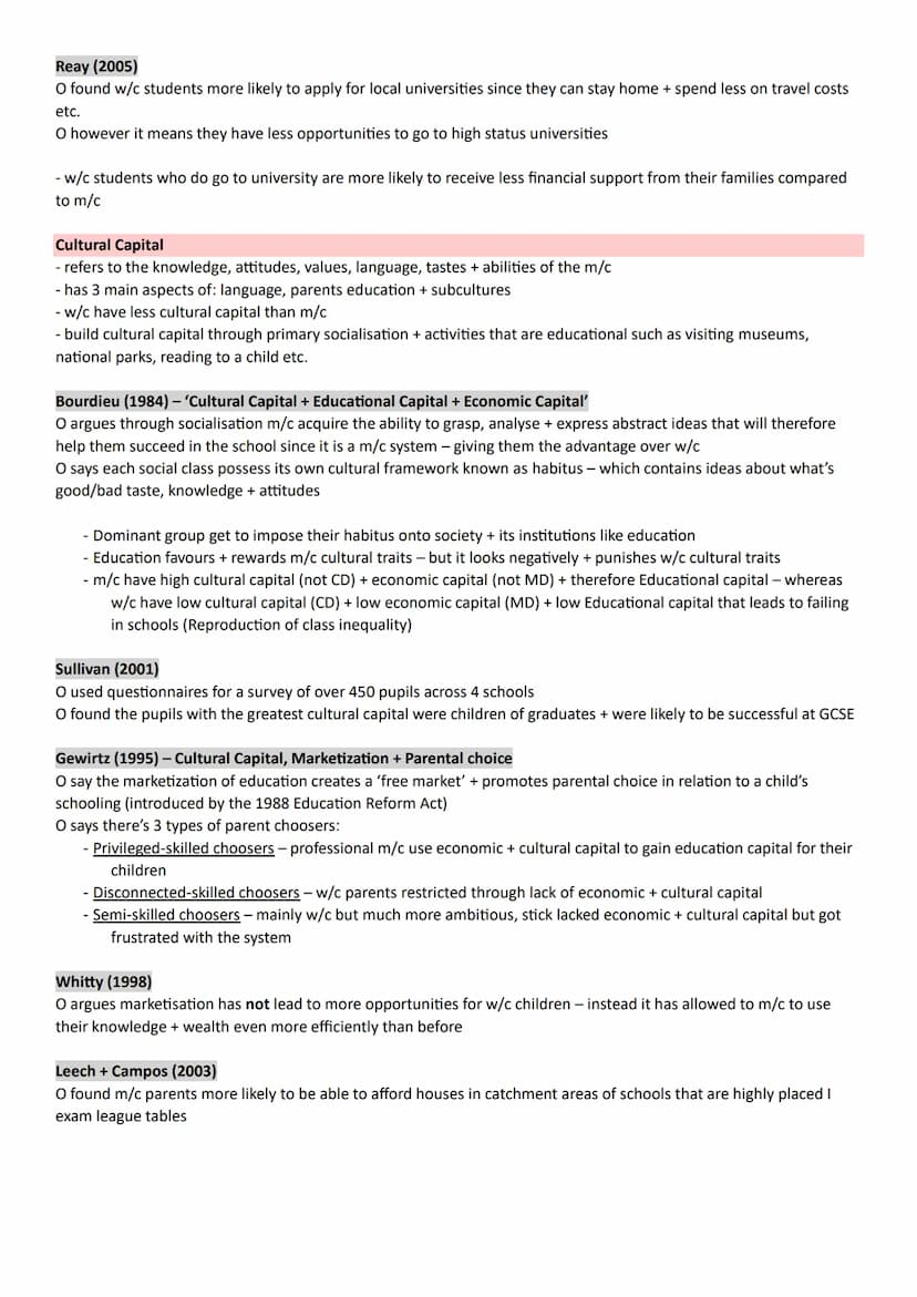 Class + Educational Achievement
External Factors
Cultural Deprivation
- Lacking the cultural equipment needed to achieve at school - the lan