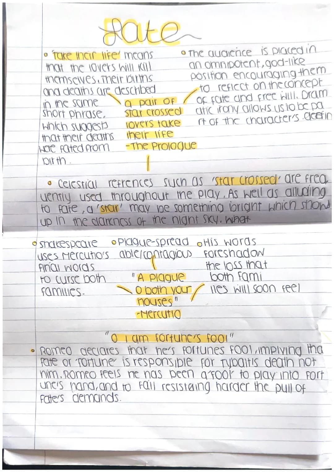 Fate in Romeo and Juliet 