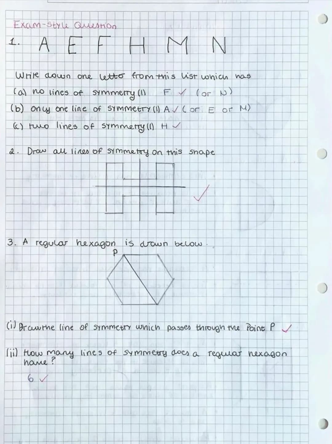 )
Symmetry
Line Symmetry
A heart.
1
Geometry
♡
2. A semi-circle
3. A rectangle
V
TIT
4. A square
This heart has 1 line of symmetty.
• This i