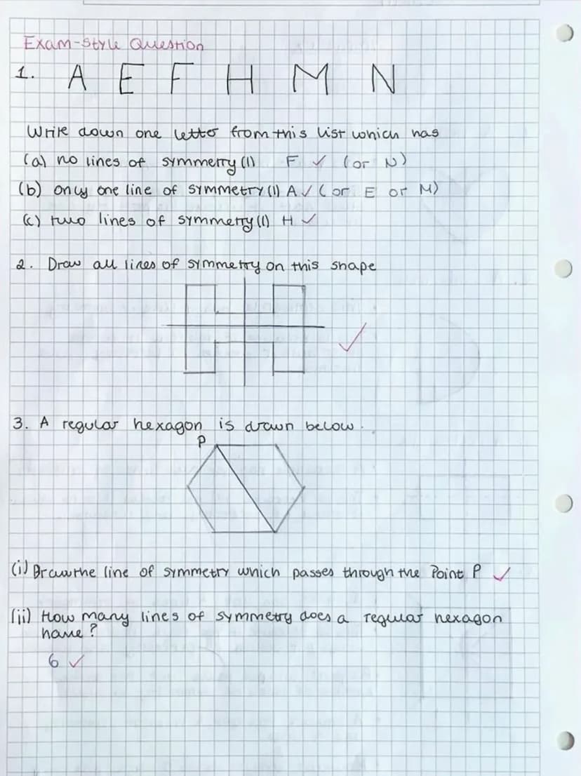 )
Symmetry
Line Symmetry
A heart.
1
Geometry
♡
2. A semi-circle
3. A rectangle
V
TIT
4. A square
This heart has 1 line of symmetty.
• This i