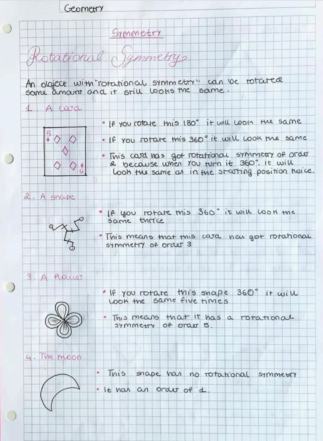 )
Symmetry
Line Symmetry
A heart.
1
Geometry
♡
2. A semi-circle
3. A rectangle
V
TIT
4. A square
This heart has 1 line of symmetty.
• This i