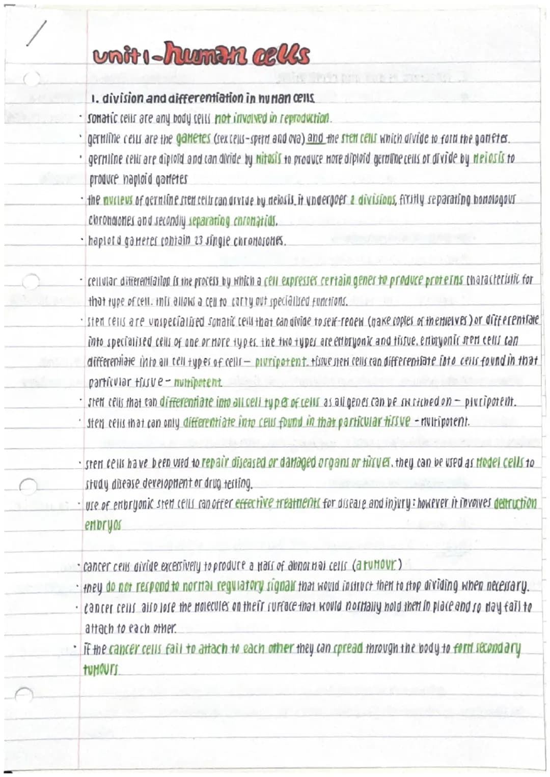 HH Bio - Unit 1 Notes 