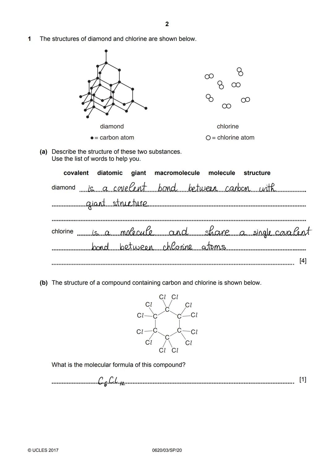 * 0 1 2 3 4 5 6 7 8 9 *
Cambridge IGCSEⓇ
CANDIDATE
NAME
CENTRE
NUMBER
Joanne Le
CHEMISTRY
Paper 3 Theory (Core)
SPECIMEN
PAPER
Candidates an