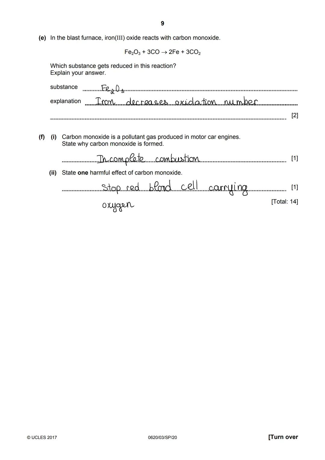 * 0 1 2 3 4 5 6 7 8 9 *
Cambridge IGCSEⓇ
CANDIDATE
NAME
CENTRE
NUMBER
Joanne Le
CHEMISTRY
Paper 3 Theory (Core)
SPECIMEN
PAPER
Candidates an