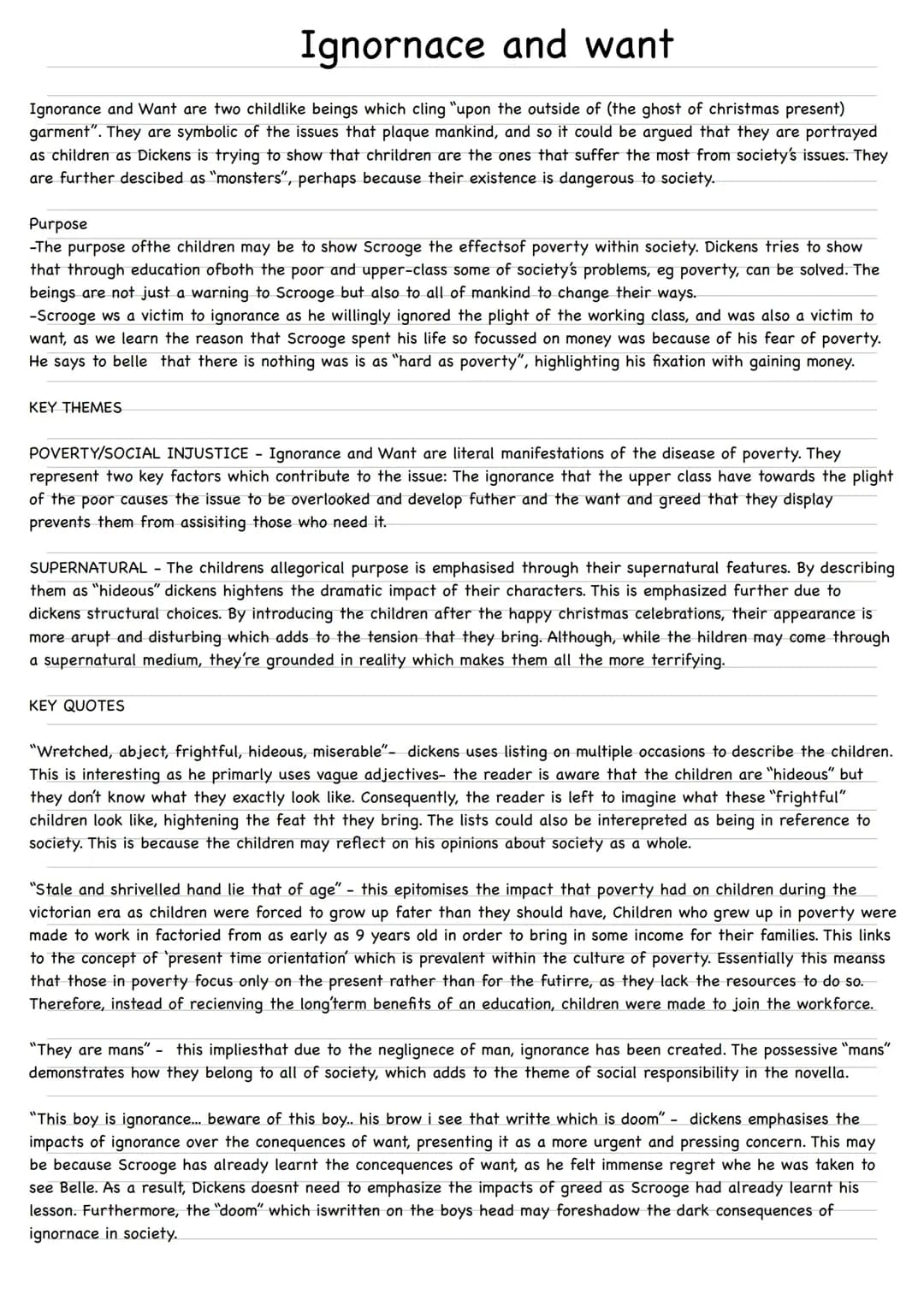 Minor characters (ignorance and want,Fred and fan, belle and fezziwig) character profiles 