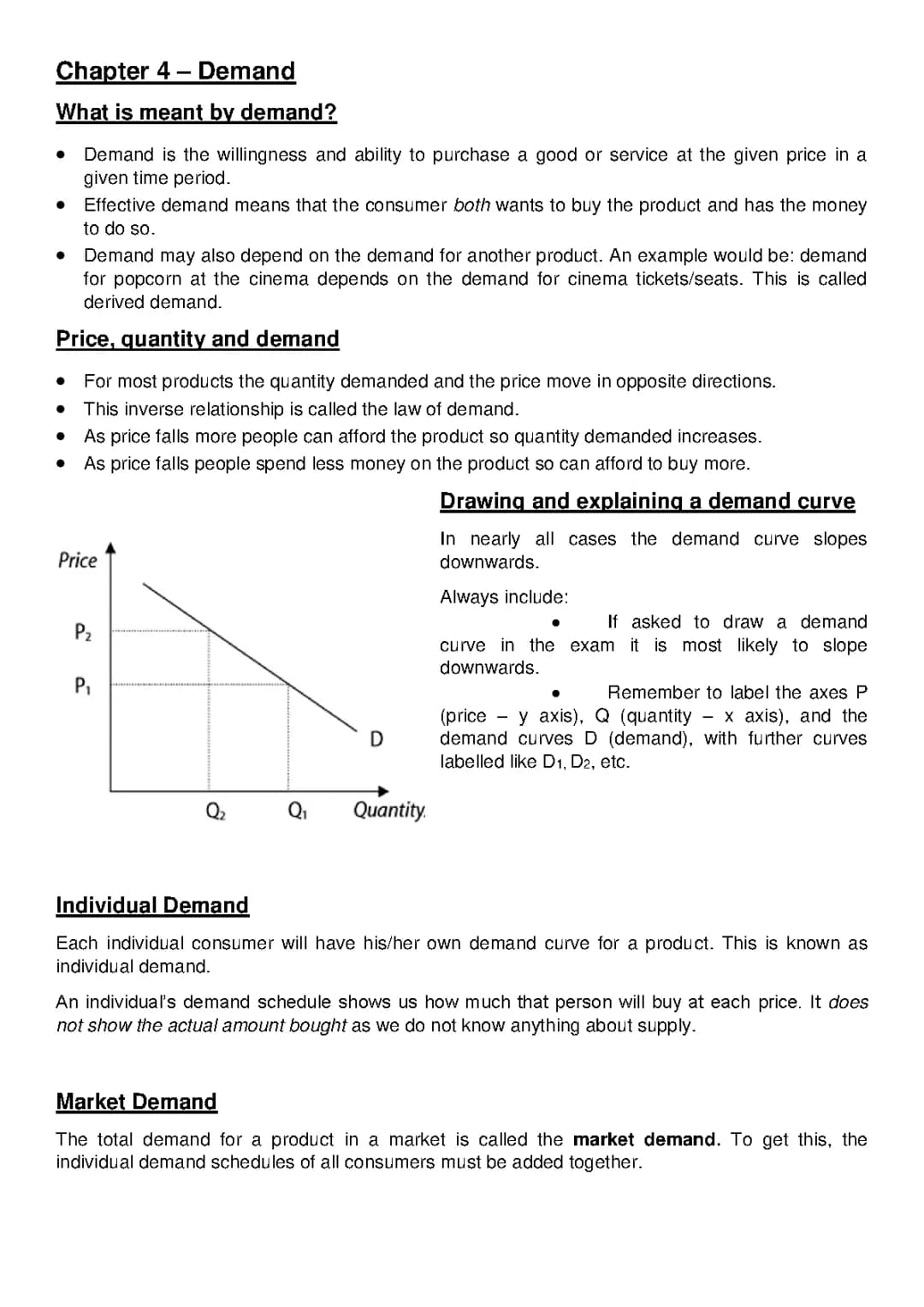 GCSE OCR Economics - Chapter 4: Demand 