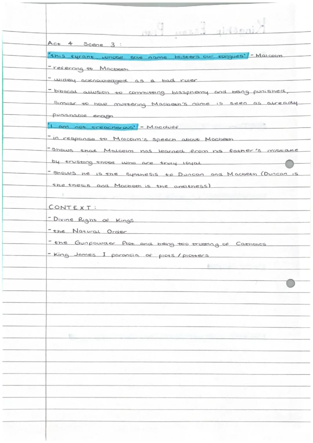 Kingship Essay Plan
Big Ideas:
Not to be too trusting. of subjects.
Macbeth being tyrannical
Malcolm being the
Act 1
and
Scene 2:
with his f