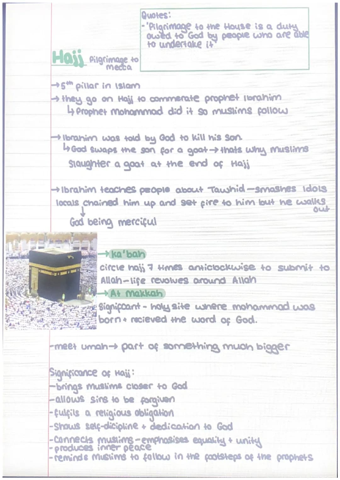 Islamic Practices
3 key beliefs that all Muslims have:
there is only one God (tawhid)
muhammad was the last prophet (pronet hood)
-life afte