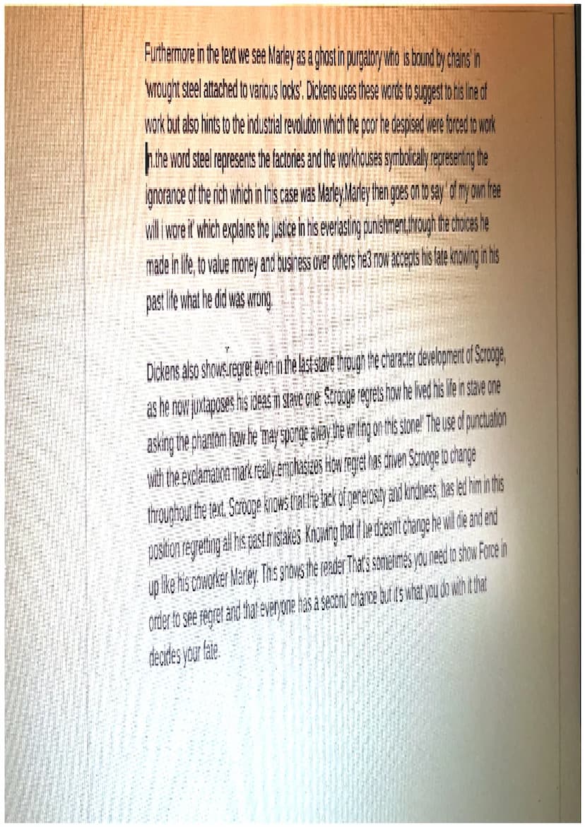 wywakkulowYFhkB0g/edit
How does Dickens show regret in this text and in the rest of the play?
Totale
In stave 1 Dickens clearly highlights t