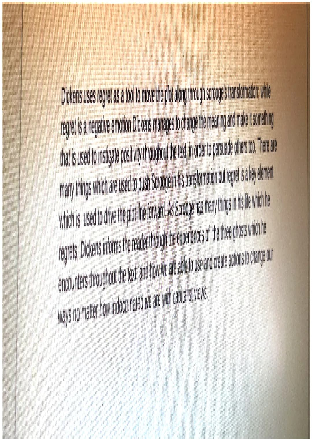 wywakkulowYFhkB0g/edit
How does Dickens show regret in this text and in the rest of the play?
Totale
In stave 1 Dickens clearly highlights t