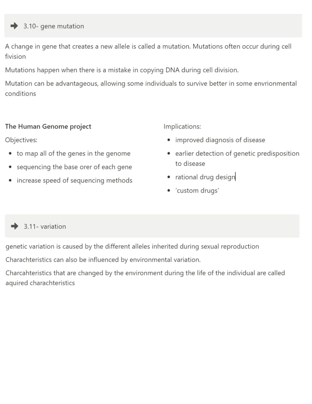 3.1- Sexual and asexual reproduction
Sexual reproduction involves fertalisation → most animals and plants
Sexual Reproduction → genetic vari