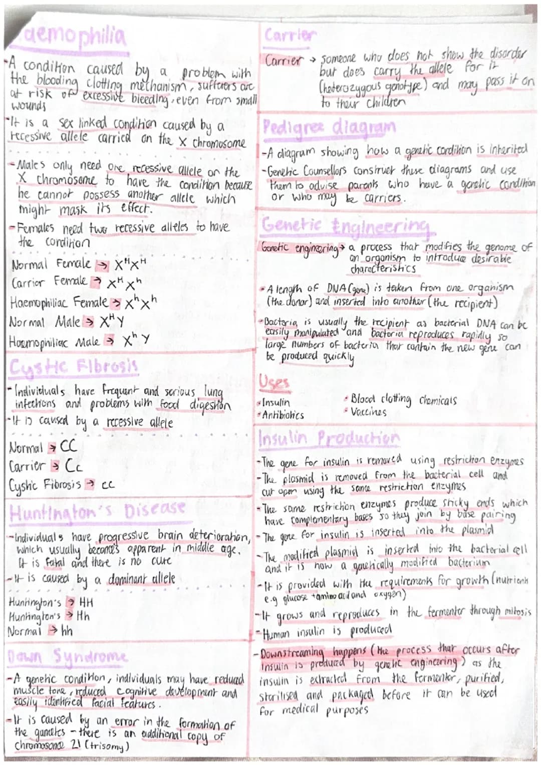 GENETICS
Definitions
Genome the entire genetic material of an
organisism
Chromosome genetic structures that occur in
Functional pairs in the