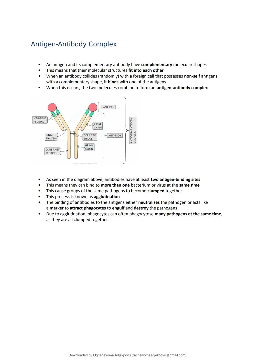 StuDocu.com
Immunity Section 2.5 notes AS Biology
Biology - A1 (Sixth Form (UK))
StuDocu is not sponsored or endorsed by any college or univ