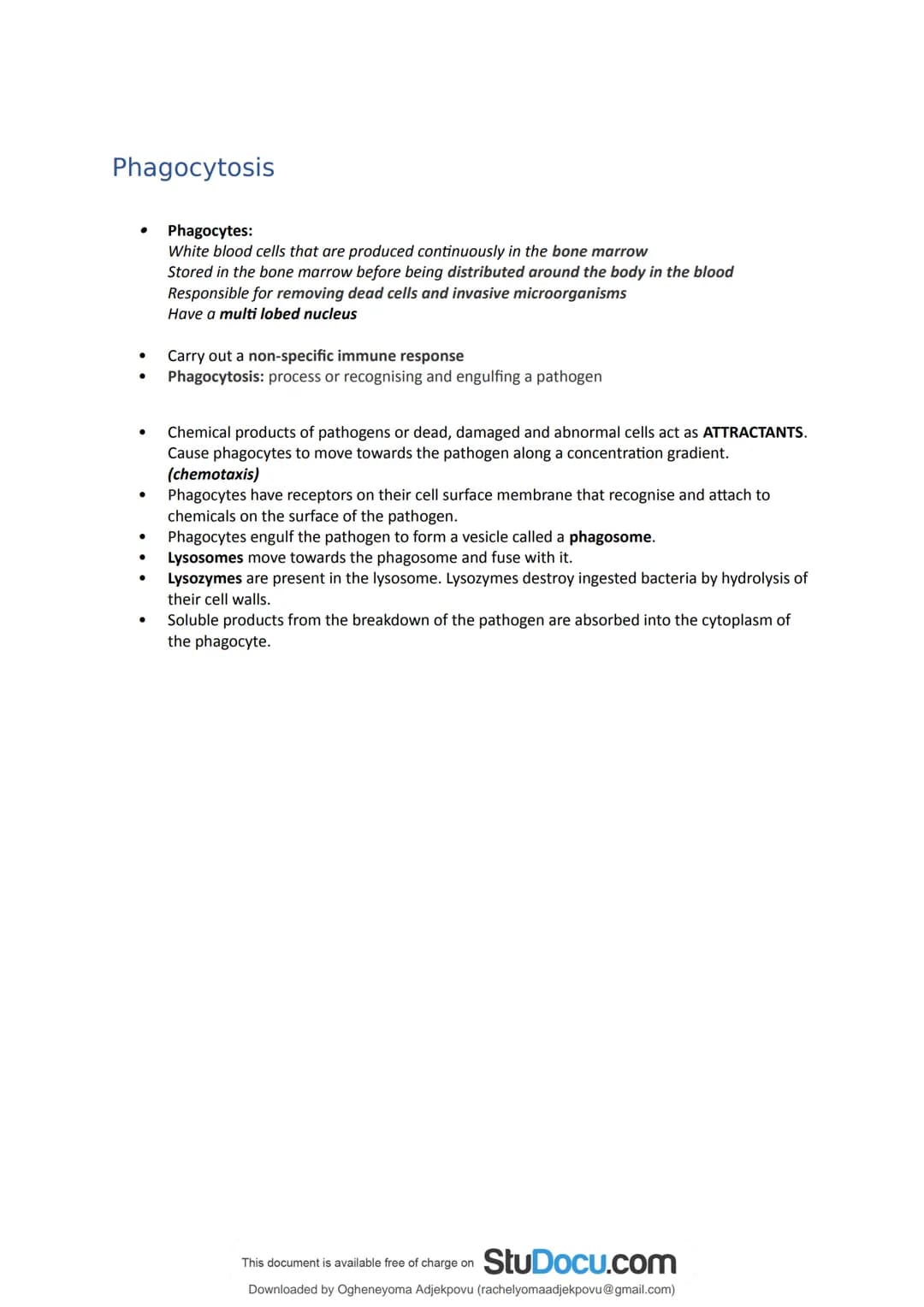 StuDocu.com
Immunity Section 2.5 notes AS Biology
Biology - A1 (Sixth Form (UK))
StuDocu is not sponsored or endorsed by any college or univ