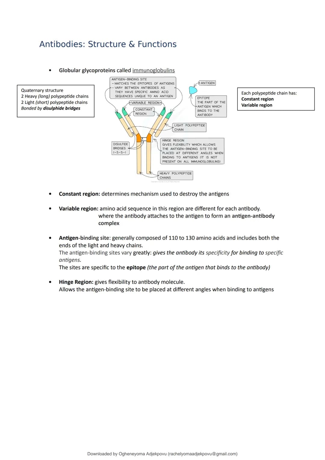 StuDocu.com
Immunity Section 2.5 notes AS Biology
Biology - A1 (Sixth Form (UK))
StuDocu is not sponsored or endorsed by any college or univ