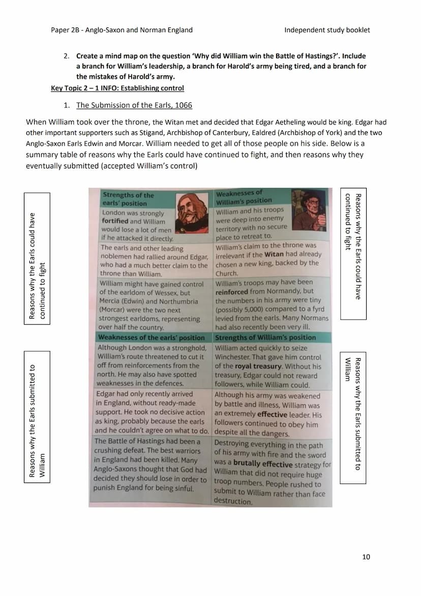Paper 2B - Anglo-Saxon and Norman England
Independent study booklet
T-ISTETVISSIT:VTEOR DERETVR:CASTELLVM: AT HESTENG CEASTRA
Year 11 GCSE H