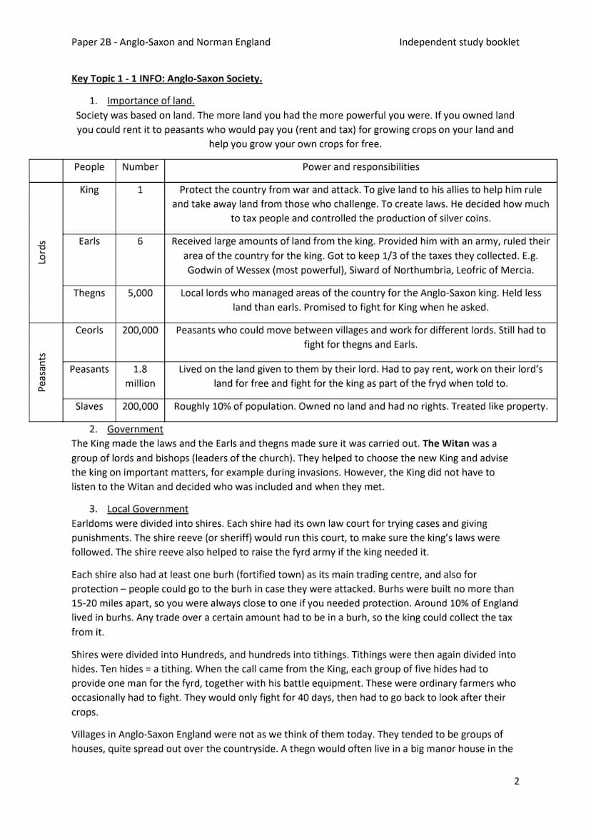 Paper 2B - Anglo-Saxon and Norman England
Independent study booklet
T-ISTETVISSIT:VTEOR DERETVR:CASTELLVM: AT HESTENG CEASTRA
Year 11 GCSE H