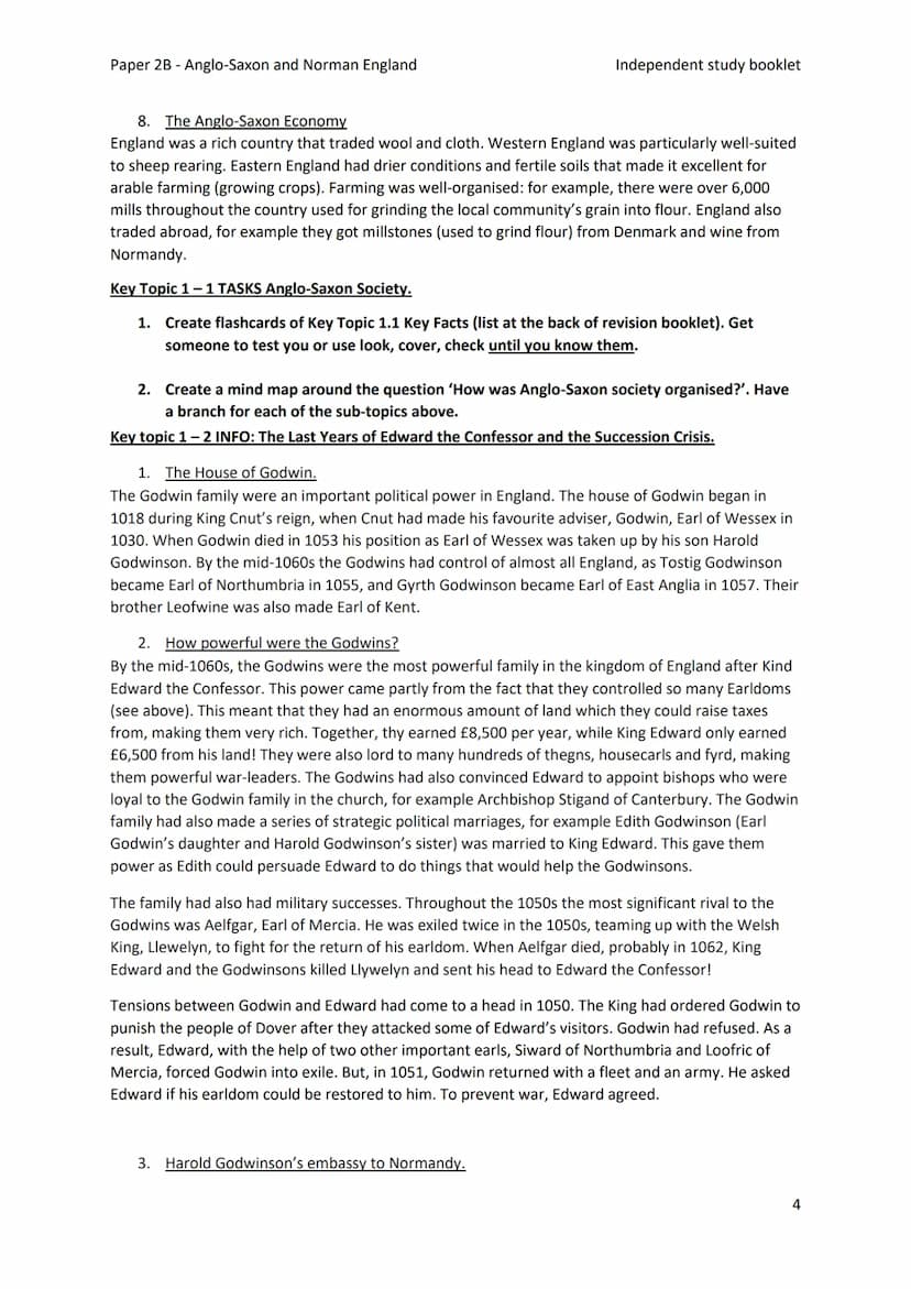 Paper 2B - Anglo-Saxon and Norman England
Independent study booklet
T-ISTETVISSIT:VTEOR DERETVR:CASTELLVM: AT HESTENG CEASTRA
Year 11 GCSE H