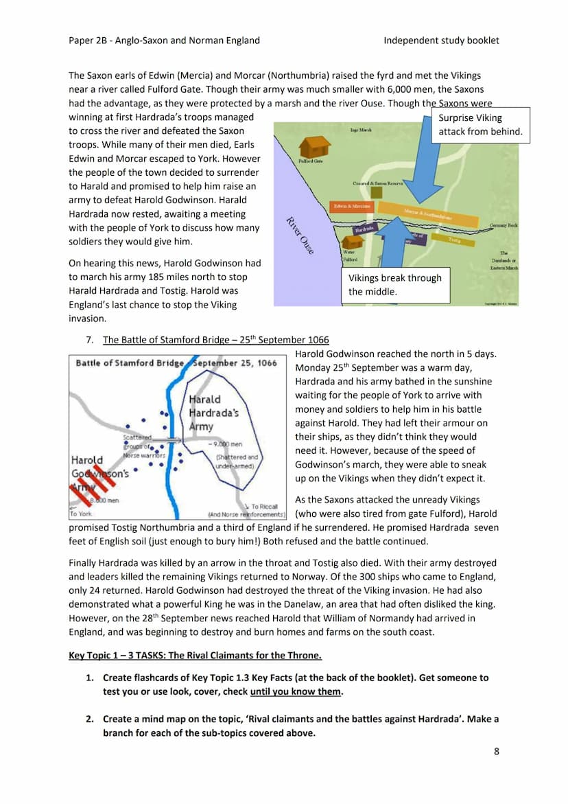 Paper 2B - Anglo-Saxon and Norman England
Independent study booklet
T-ISTETVISSIT:VTEOR DERETVR:CASTELLVM: AT HESTENG CEASTRA
Year 11 GCSE H