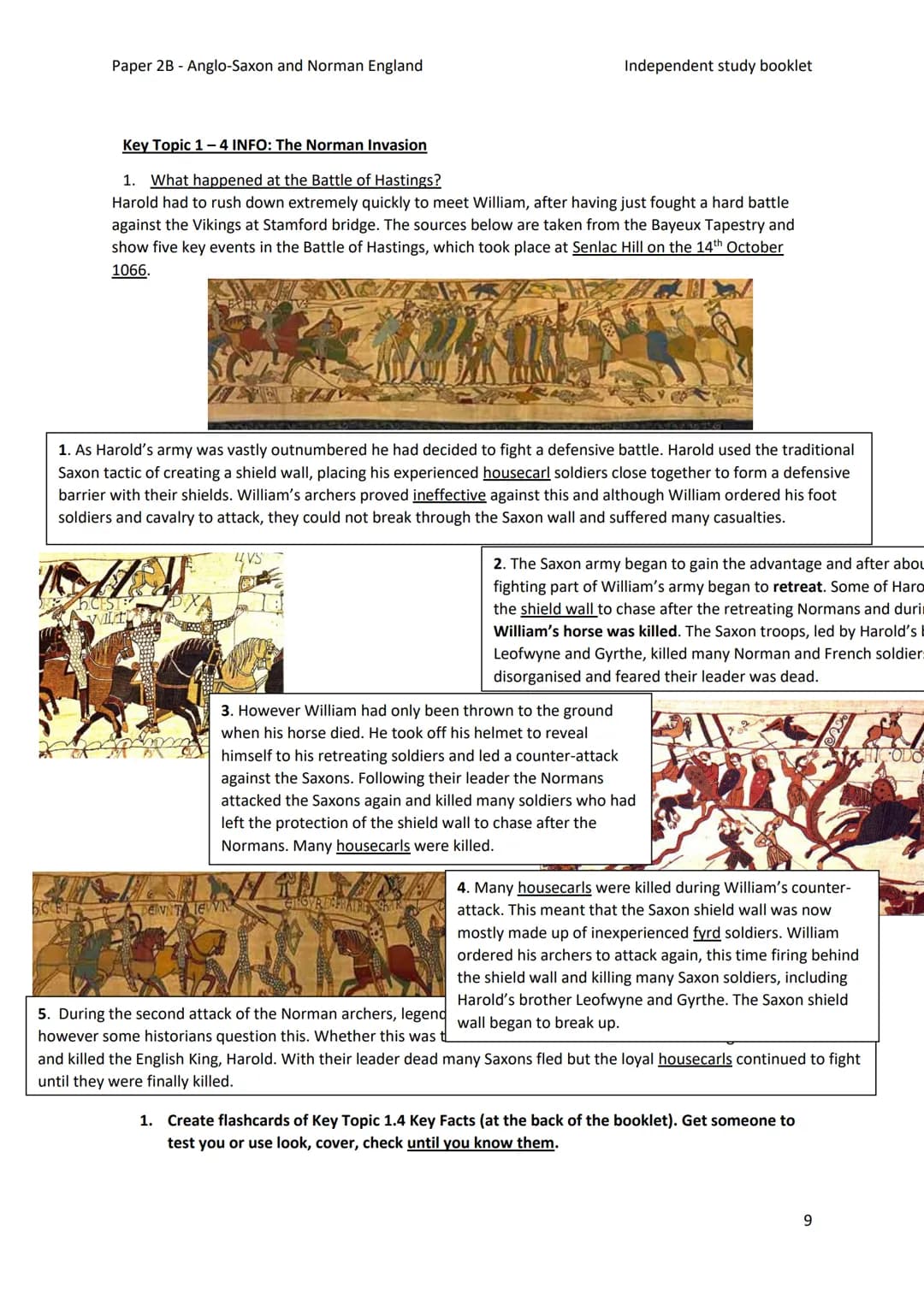 Paper 2B - Anglo-Saxon and Norman England
Independent study booklet
T-ISTETVISSIT:VTEOR DERETVR:CASTELLVM: AT HESTENG CEASTRA
Year 11 GCSE H