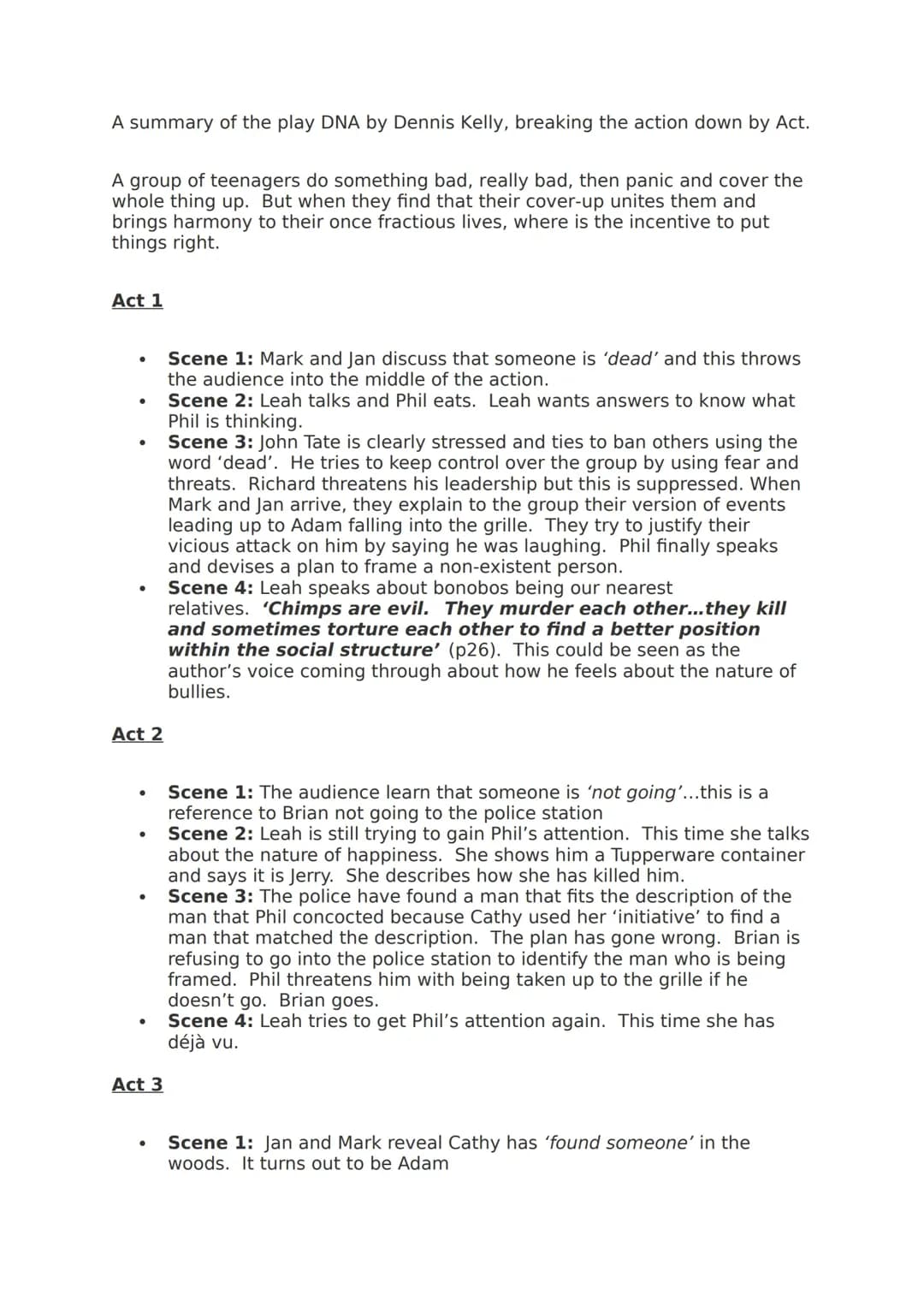 DNA by Dennis Kelly: Easy GCSE Summary, Themes, and PDF