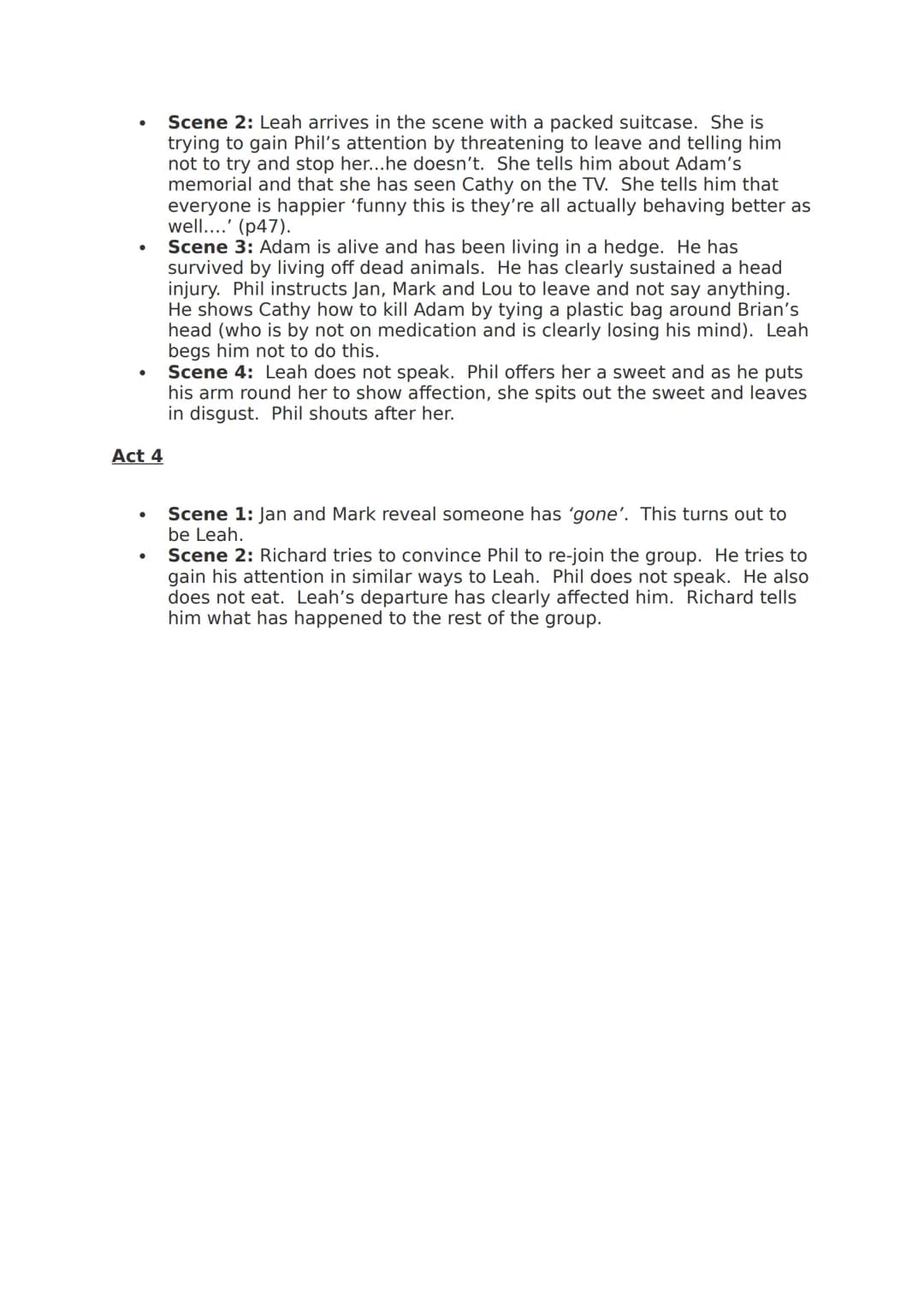 A summary of the play DNA by Dennis Kelly, breaking the action down by Act.
A group of teenagers do something bad, really bad, then panic an