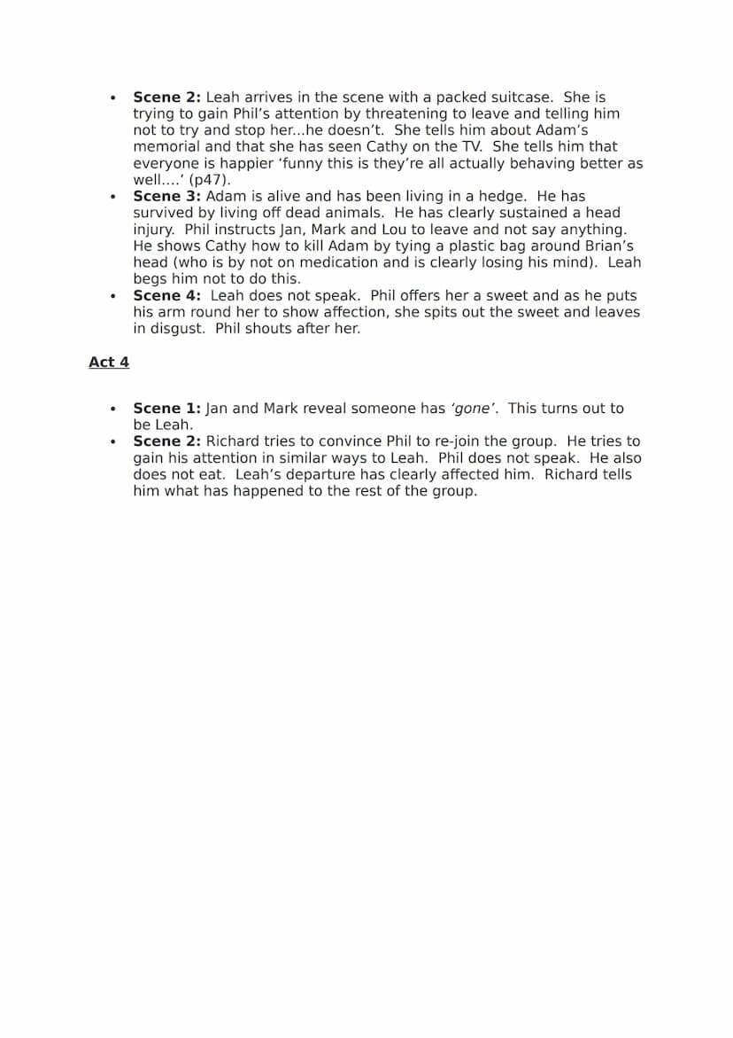 A summary of the play DNA by Dennis Kelly, breaking the action down by Act.
A group of teenagers do something bad, really bad, then panic an
