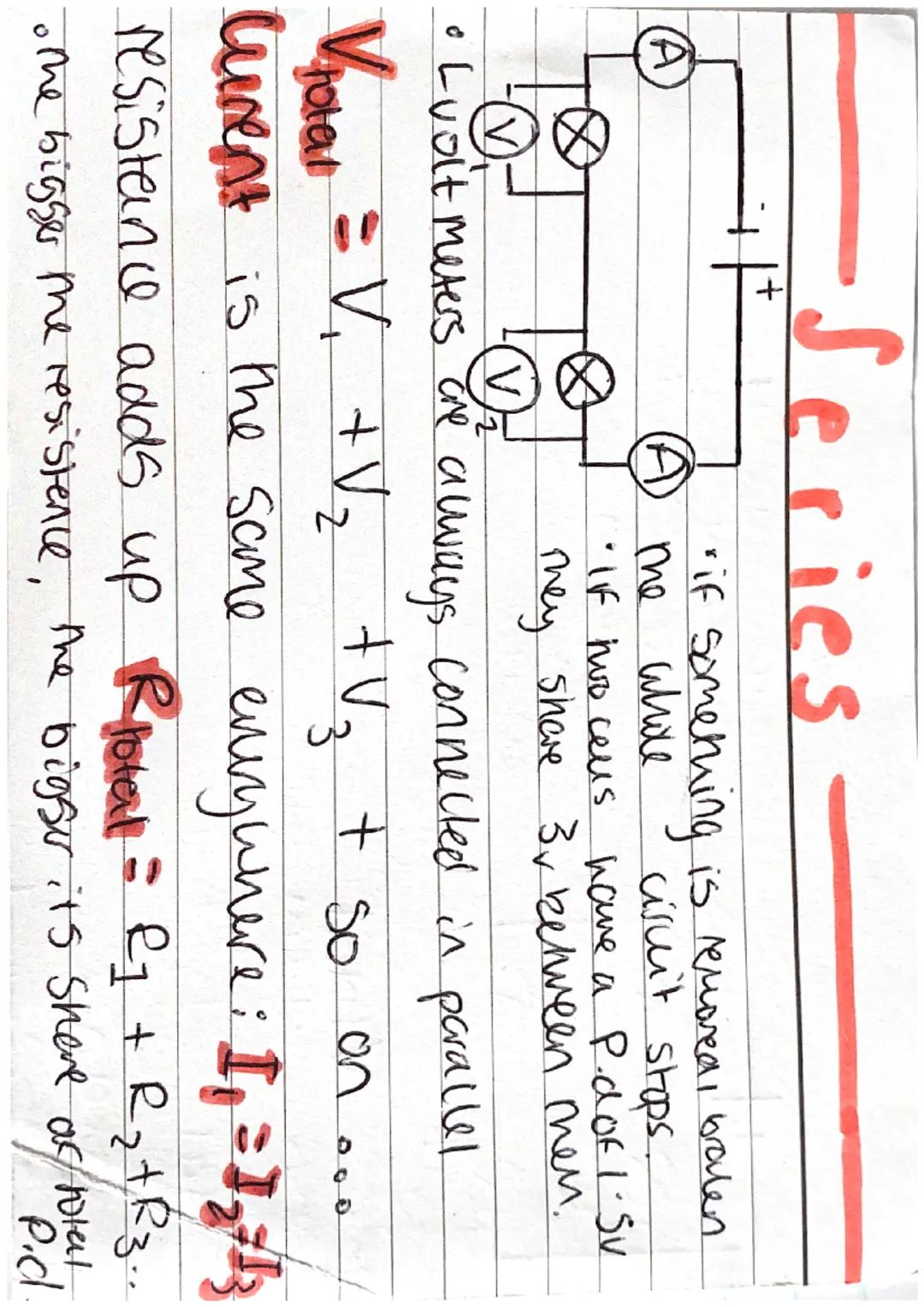 -Series -
Xx
rif something is removed, braken
me
the white
cisuit stops.
"If two cells.
have a P.d of 1.SV
They share 3√ between men.
V₁
• L