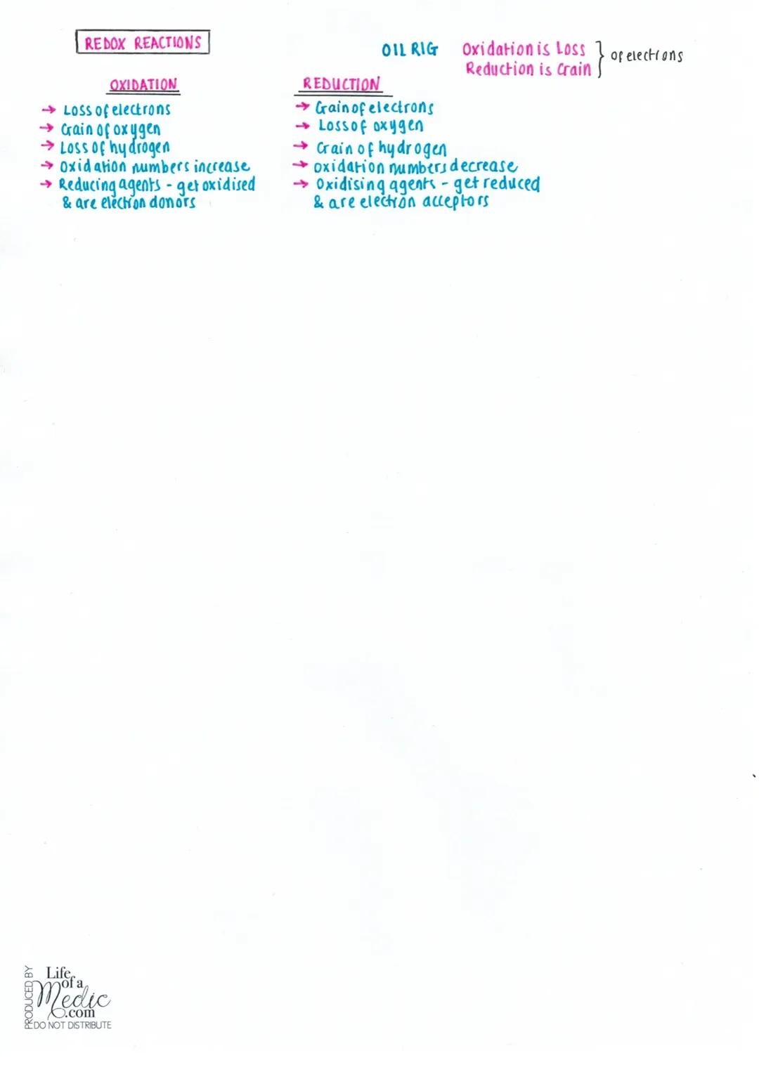 ACIDS & REDOX
ACIDS, BASES & NEUTRALISATION
•Acids are proton donors and when dissolved
in water release H+ ions:
HCL (g) + (aq) →→→ H+ (aq)