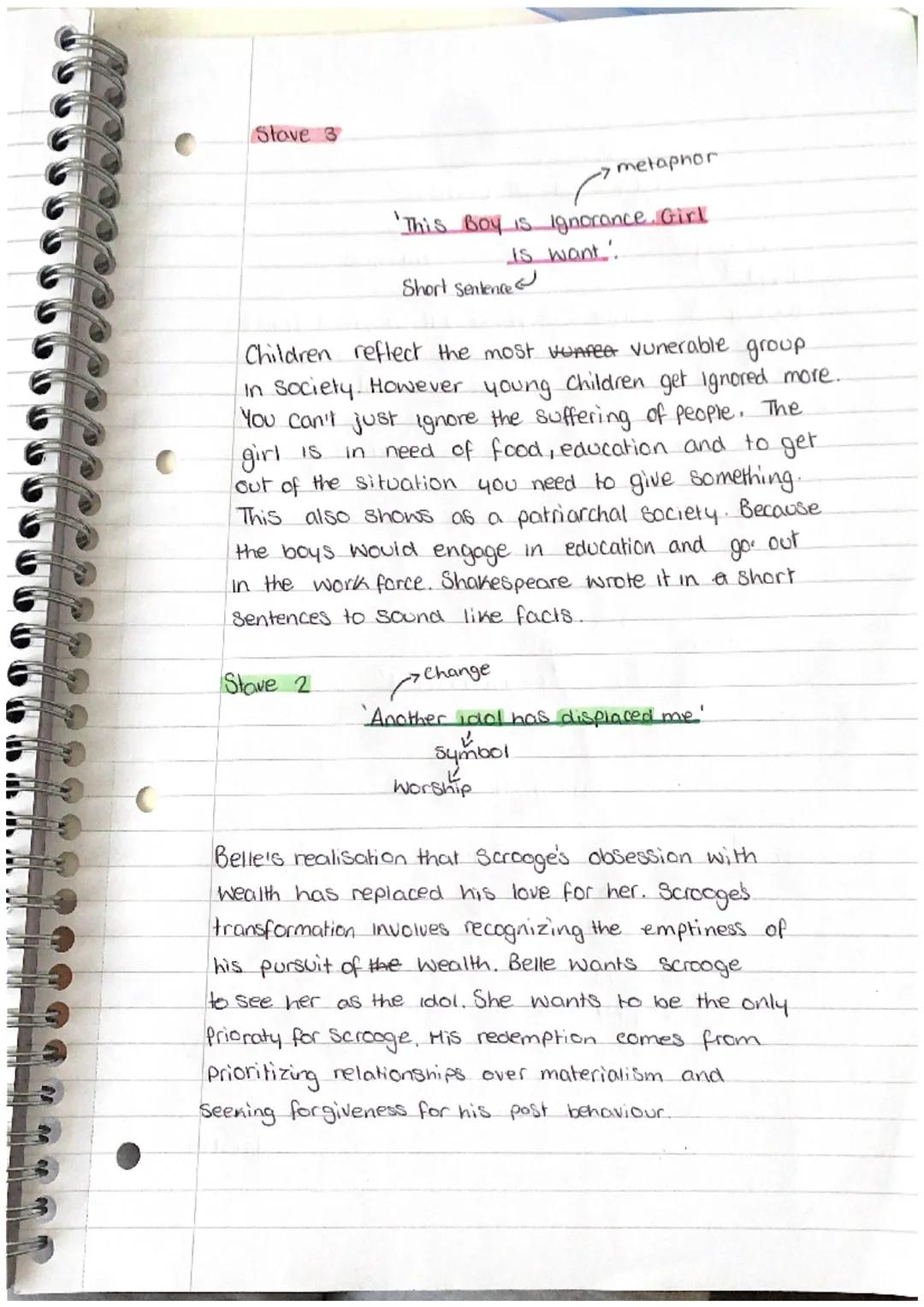 Stave I
/Simile
"Solitary as an Oyster'
✓
adjective
Symbolic
↳ Capitalism
Capitalism is the belief that money and yourself
are the 2 most im