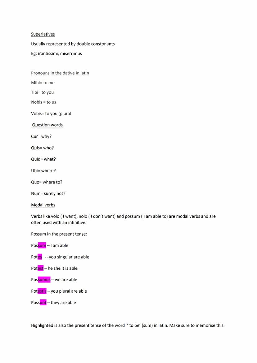 Basic latin grammar
Noun table- remember this! Below are the endings for each noun
1st declension
2nd (masc)
(neuter)
Nom
Acc
Gen
Dat
Abl
No
