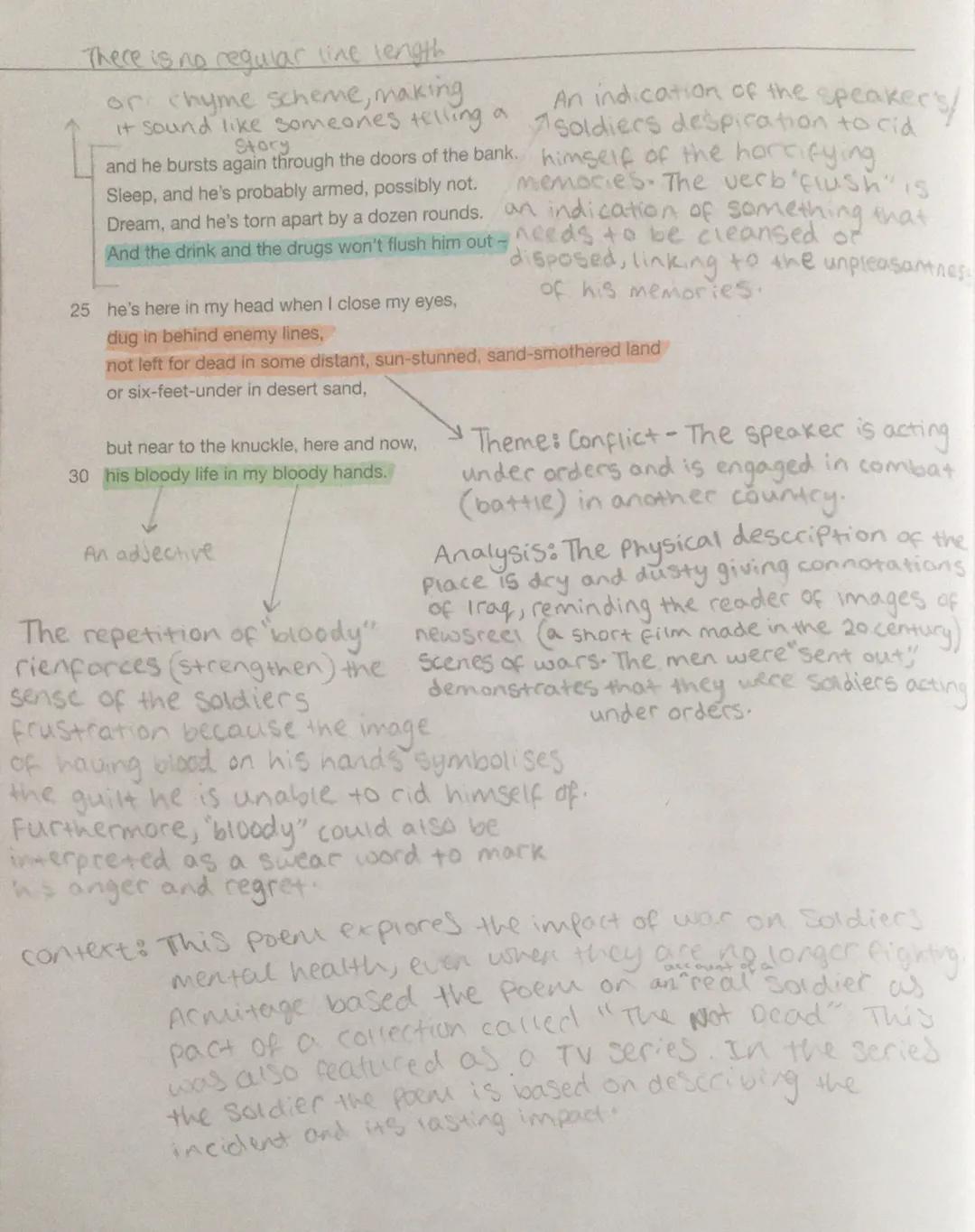 # GCSE ENGLISH LITERATURE
PAST AND PRESENT: POETRY ANTHOLOGY

In the poem, 3 soldiers were called to clear a bank that
was being looted, as 
