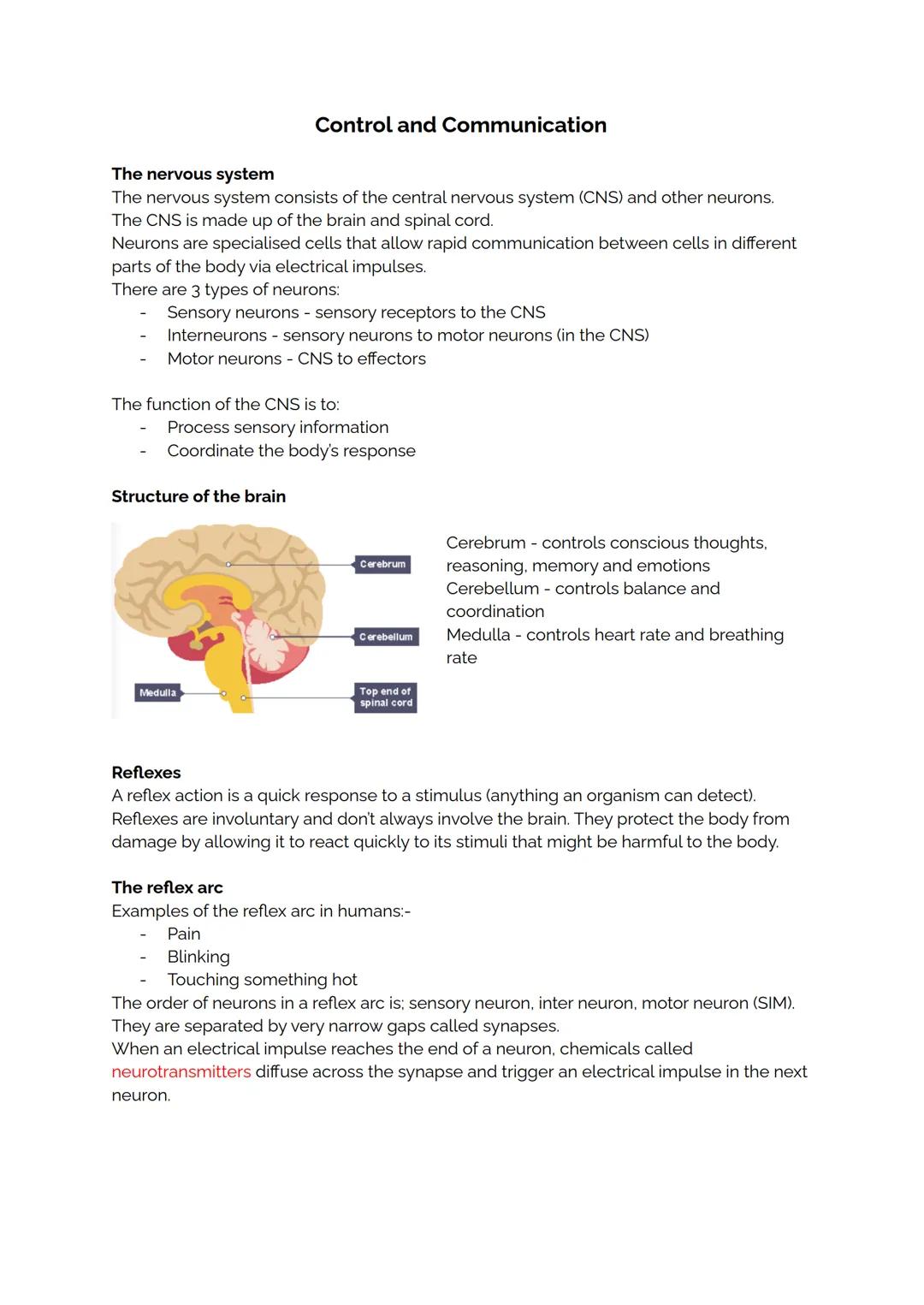 BIOLOGY 2.2 - Control and Communication
