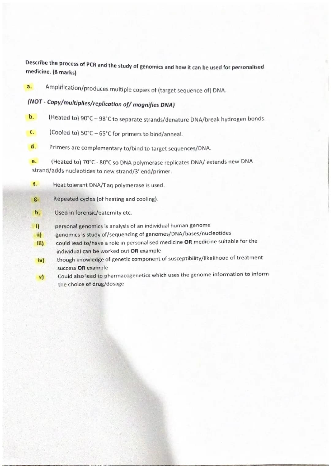 Describe DNA under the following headings
(9)
i)
Structure of DNA (5)
ii)
Replication of DNA (4)
1 double strand of nucleotides/double helix
