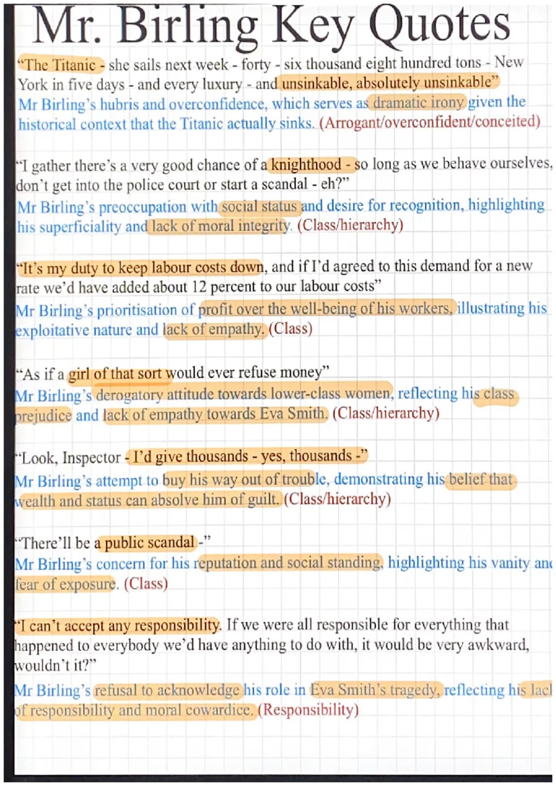 Arthur
Birling
Eva Smith/Daisy Renton
Inspector Goole
An Inspector
Calls
Sheila Birling
Sybil Birling
Eric Birling
Gerald Croft ●
●
●
.
D
●
