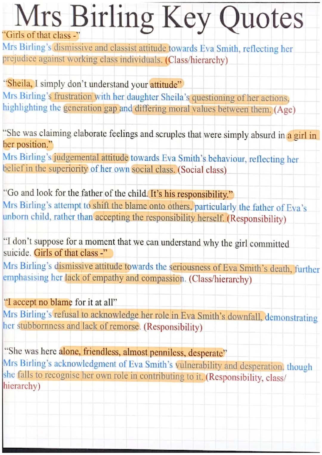 Arthur
Birling
Eva Smith/Daisy Renton
Inspector Goole
An Inspector
Calls
Sheila Birling
Sybil Birling
Eric Birling
Gerald Croft ●
●
●
.
D
●
