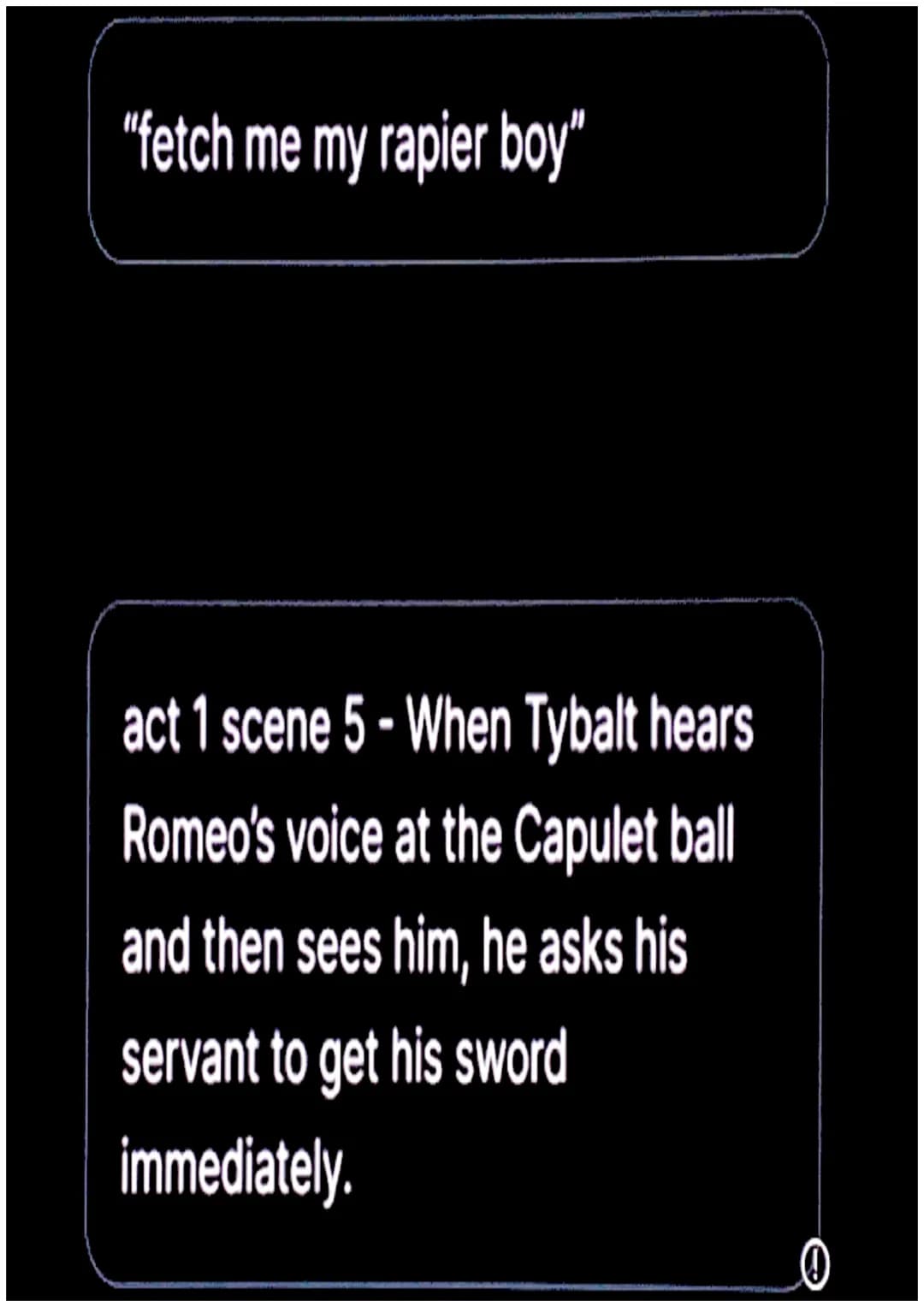 "feather of lead, bright smoke, cold
fire"
act 1 scene 1 - Romeo is uses lots
of oxymoronic phrases - It reveals
how sad he is that Rosaline