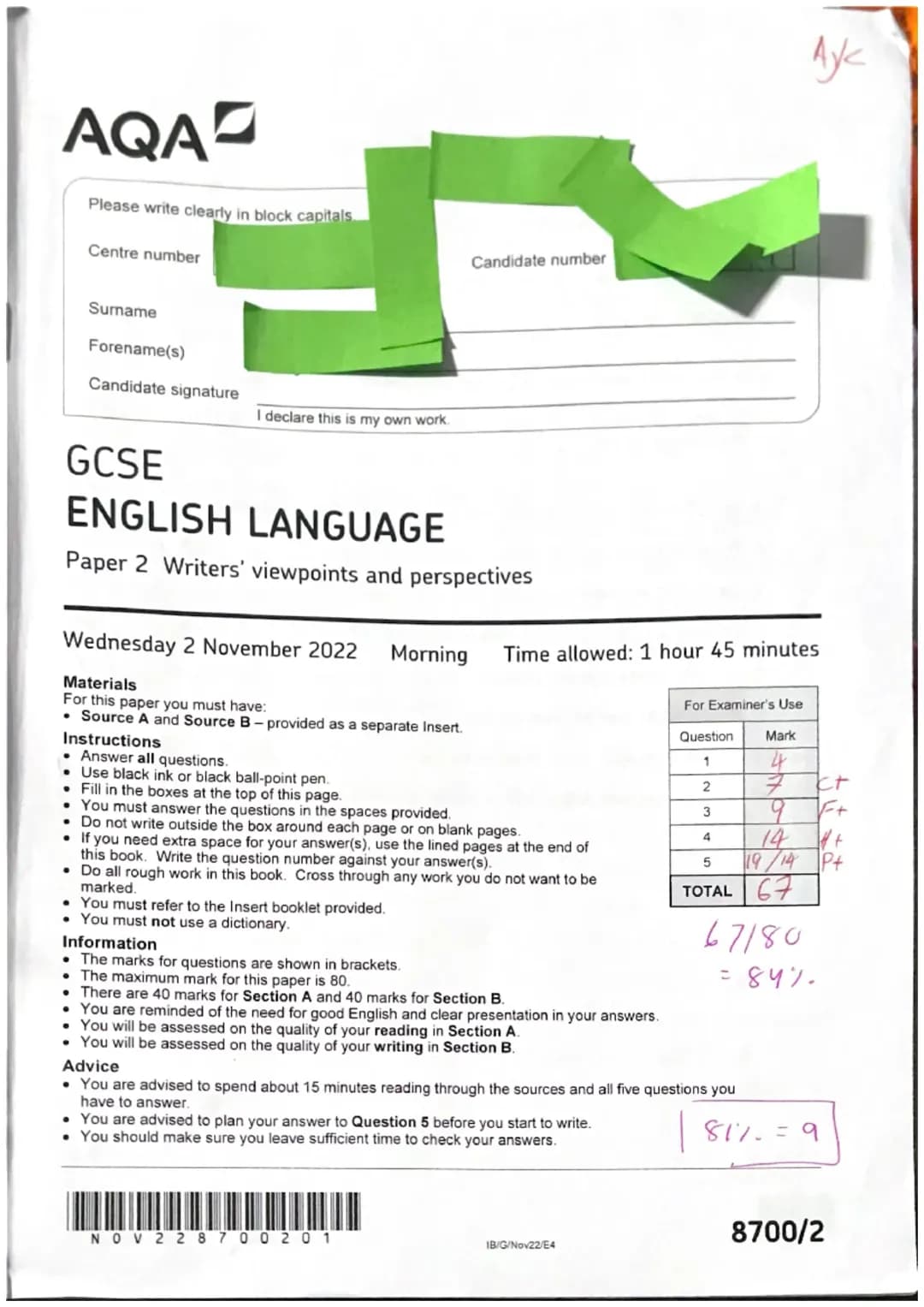 English Language Paper 2 Writers Viewpoints and Perspectives 