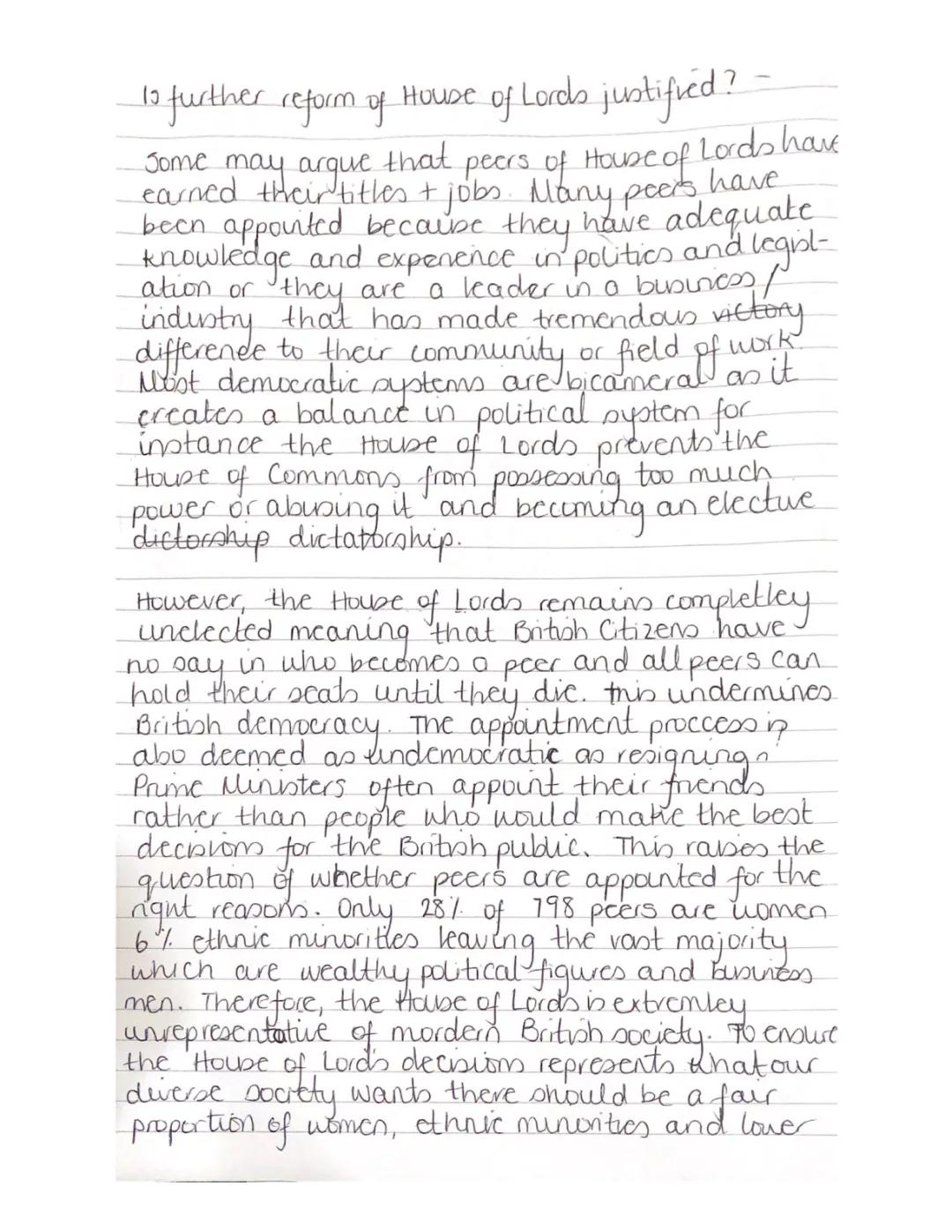 Reform of House of Lords 