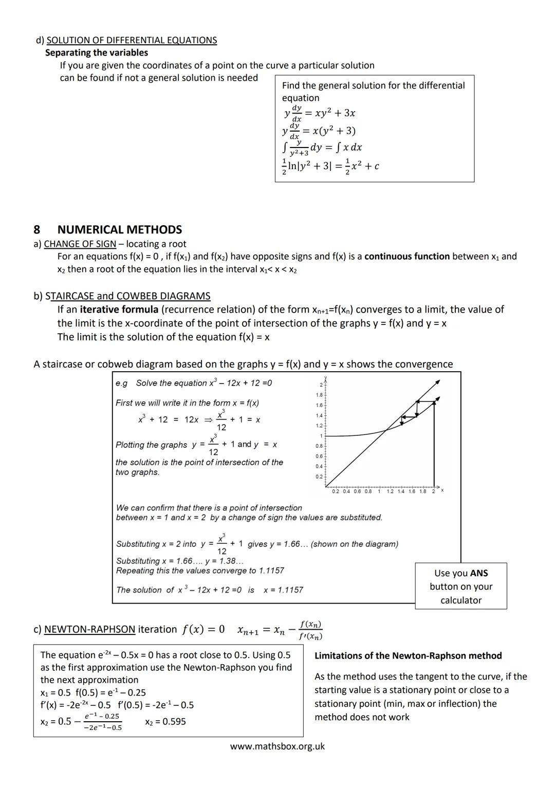 A LEVEL PURE MATHS REVISON NOTES
1 ALGEBRA AND FUNCTIONS
a) INDICES
Rules to learn :
xa xxb = xa+b
Simplify 2x(x - y)² + 3(x − y)²
= (x - y)