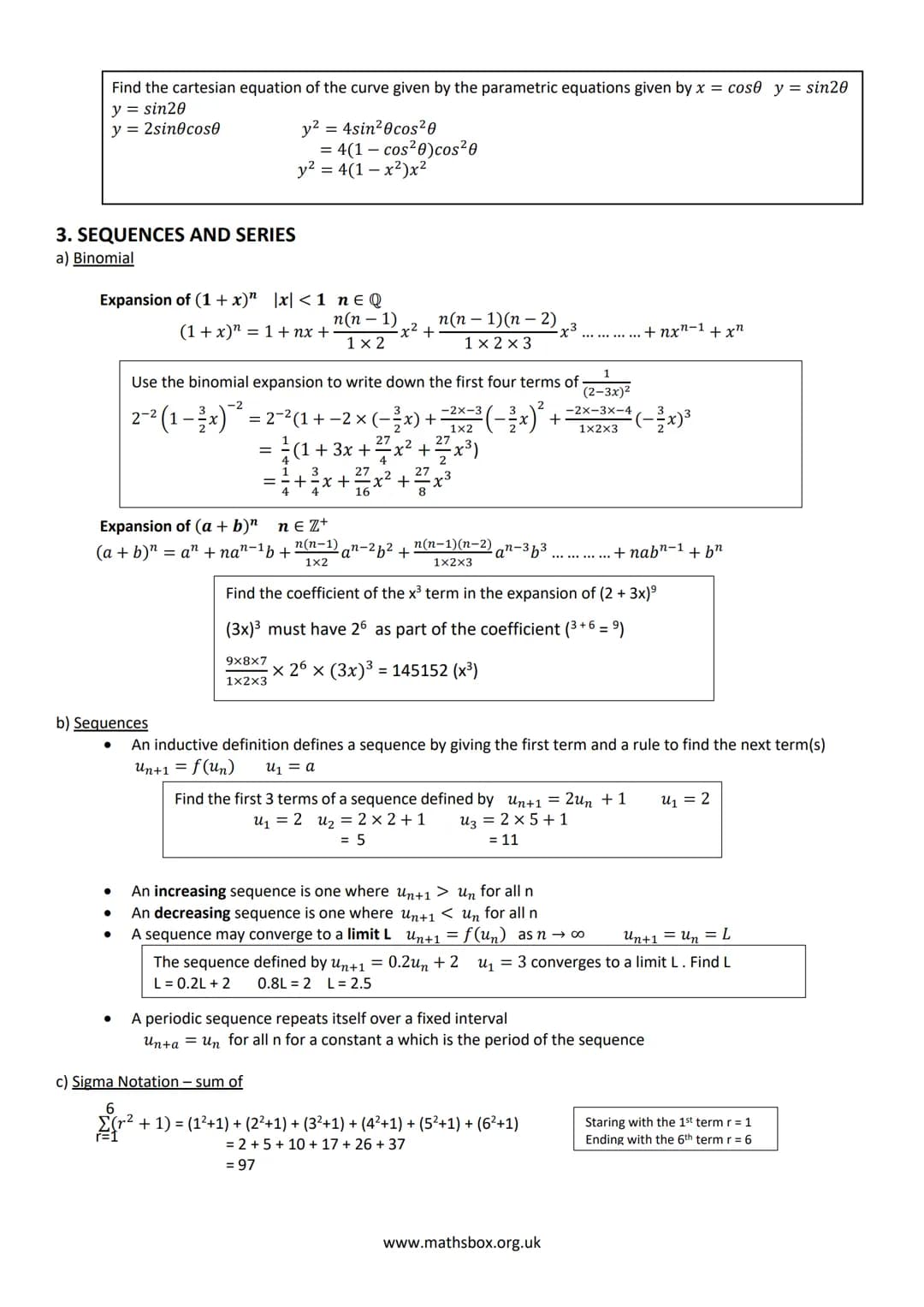 A LEVEL PURE MATHS REVISON NOTES
1 ALGEBRA AND FUNCTIONS
a) INDICES
Rules to learn :
xa xxb = xa+b
Simplify 2x(x - y)² + 3(x − y)²
= (x - y)