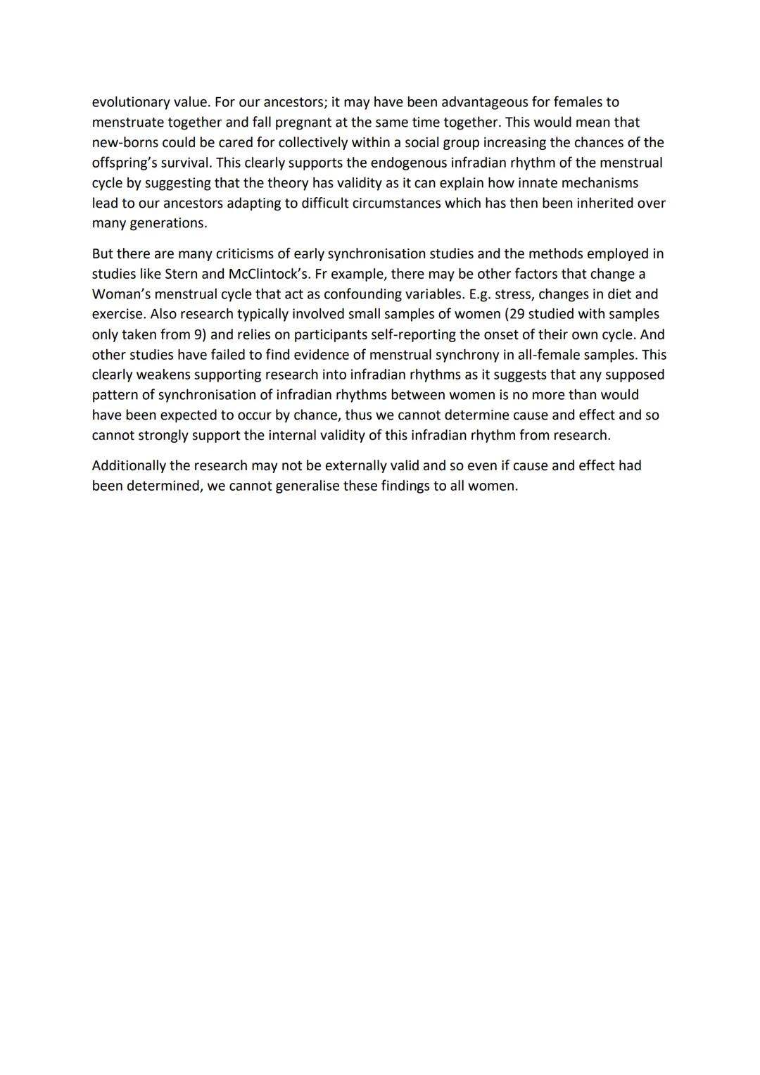 Essay 10: Describe and research into infradian and/or
ultradian rhythms (16 marks)
Infradian rhythm, is a type of biological rhythm, that oc