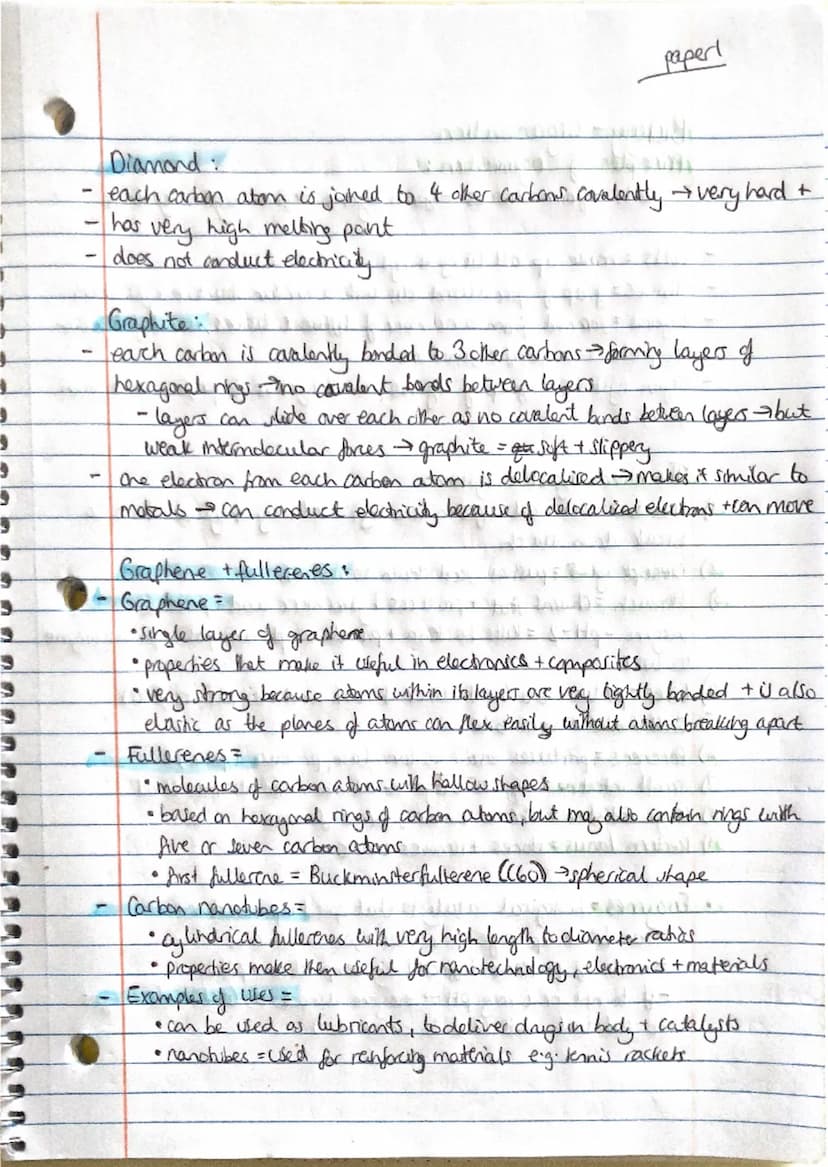 # Paper 1

# Chemistry - Bonding, Structure + Properties of Matter

- Bonding:
- Chemical bonds: when atoms want to achieve full outer shell