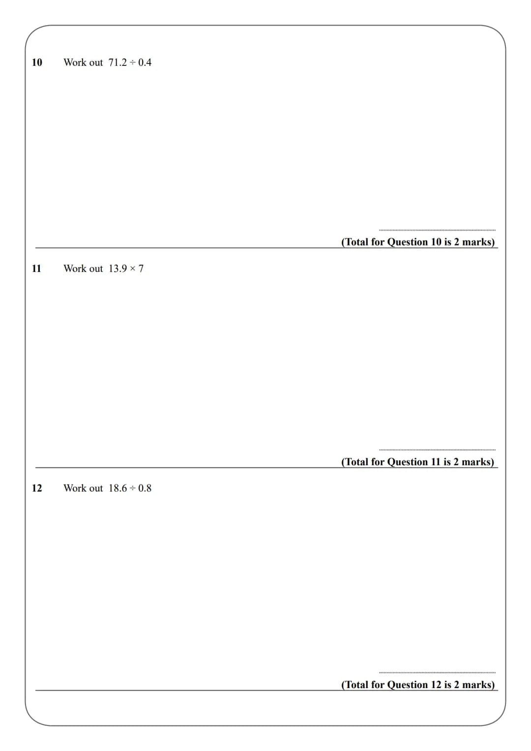 Name:
Instructions
●
●
GCSE (1-9)
Multiplication and Division
- there may be more space than you need.
• Diagrams are NOT accurately drawn, 