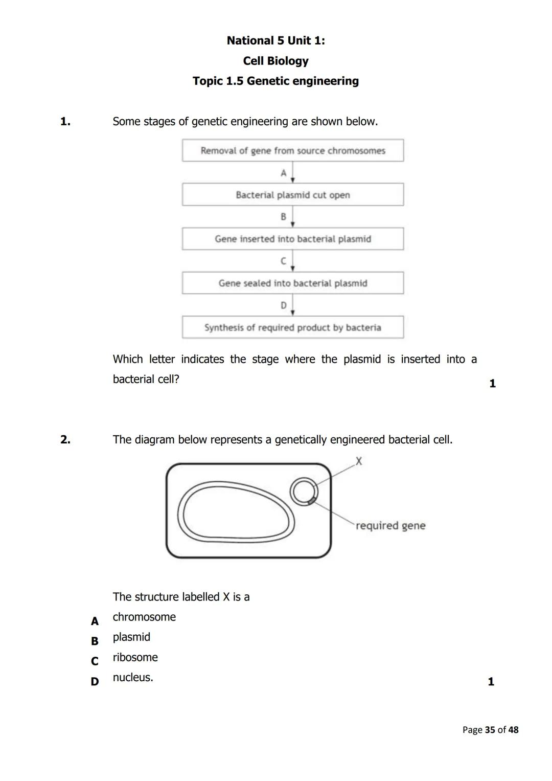 
<h2 id="cellstructure">Cell Structure</h2>
<p>The diagram below shows parts of a plant cell.</p>
<p>Which part of the cell is composed of c