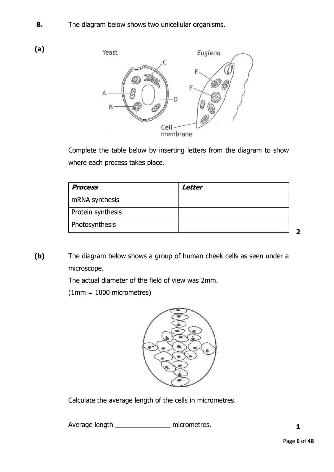 
<h2 id="cellstructure">Cell Structure</h2>
<p>The diagram below shows parts of a plant cell.</p>
<p>Which part of the cell is composed of c