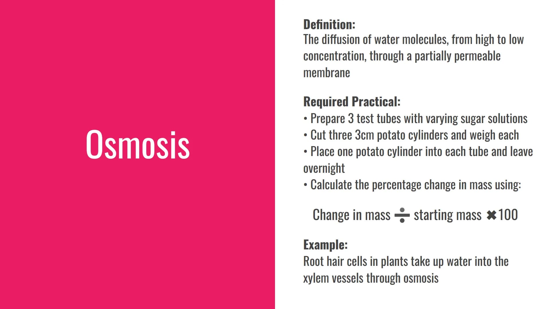 Diffusion, Osmosis and Active
Transport
Definitions and Examples Diffusion
Definition:
The net movement of particles in a gas or
solution fr