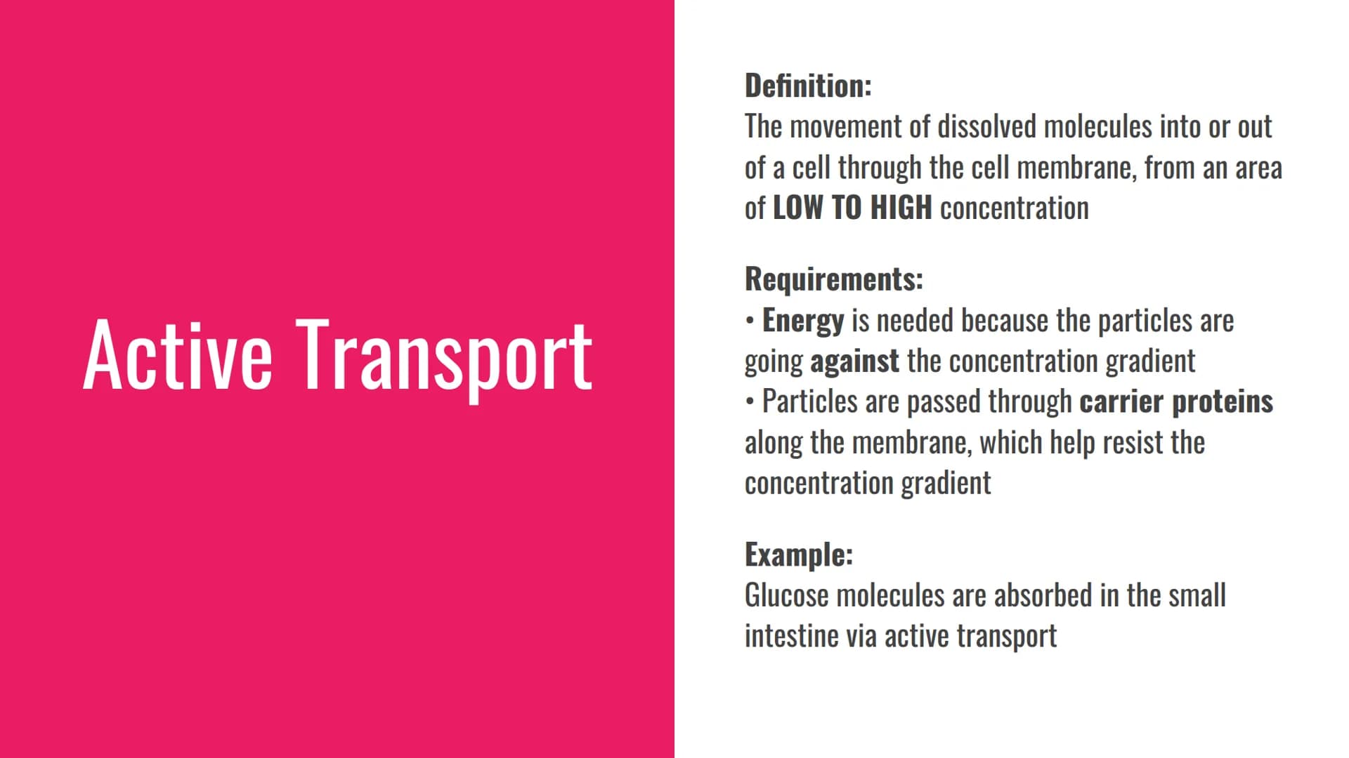 Diffusion, Osmosis and Active
Transport
Definitions and Examples Diffusion
Definition:
The net movement of particles in a gas or
solution fr