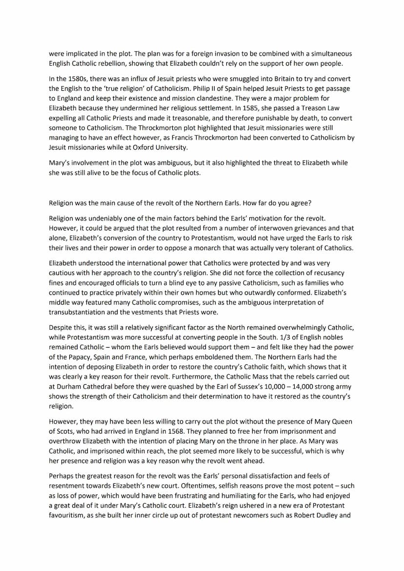 Elizabethan England Final Preparation
Specimen Paper
Describe two features of Drake's Raid on Cadiz
Drake destroyed 29 Spanish ships and 160