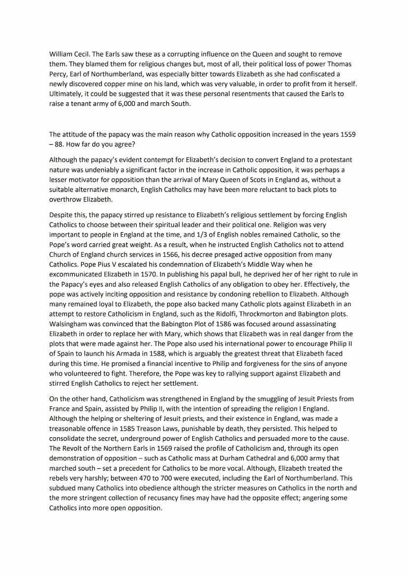 Elizabethan England Final Preparation
Specimen Paper
Describe two features of Drake's Raid on Cadiz
Drake destroyed 29 Spanish ships and 160